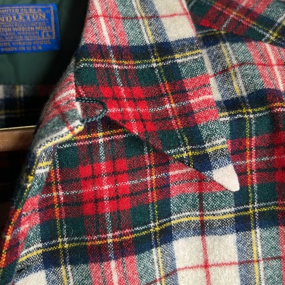 Vintage Pendleton Loop Collar Tartan Virgin Wool Plaid Board Shirt 50’s | 60’s - Picture 5 of 15